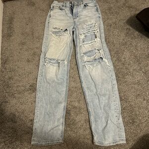 American Eagle Outfitters Light Blue Distressed Skinny Jeans
